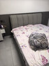 福瑟【现货闪发】实木床轻奢皮艺床简约婚床软包奶油风主卧双人大床 浅灰色+20cm弹簧床垫 1.8米*2米 实拍图