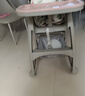 XUM肯德基婴儿餐椅同款宝宝多功能座椅儿童高度可调成长吃饭餐桌椅 粉色+双餐盘+刹车轮+坐垫+置物兜 实拍图