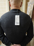 恒源祥100%羊毛衫男士针织衫纯色半高领毛衣15001006 黑灰 185/100A  实拍图