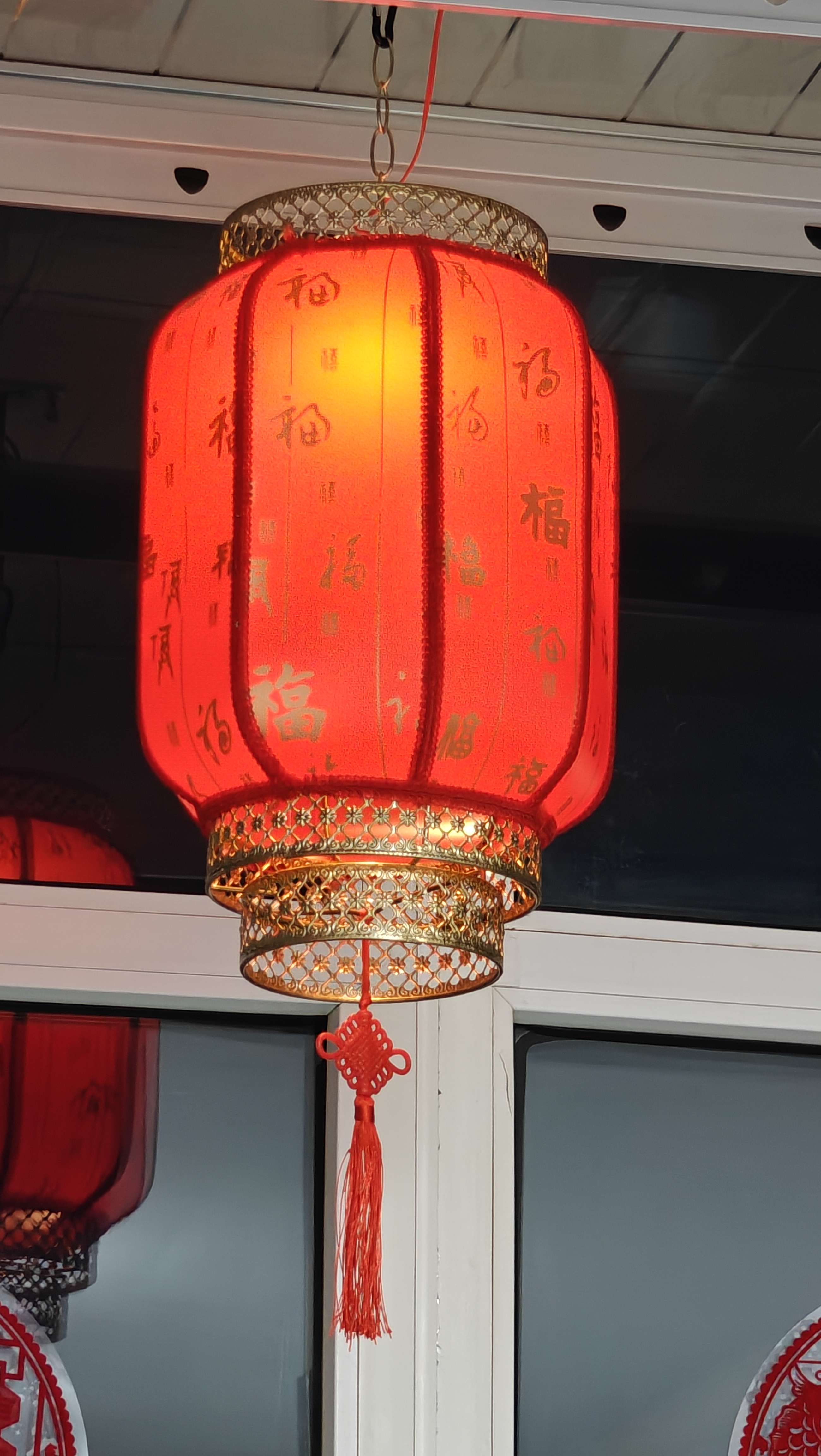 景区户外羊皮灯笼户外防水防晒仿古中式吊灯大红印字饭店结婚装饰 40#【φ25cm】红百福 40cm 实拍图