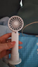 电风扇手持小风扇便携式USB涡轮高速风扇三档学生办公室桌面手机支架可充电户外 【充电款】白色 实拍图