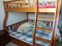 临稚胡桃木 儿童上下床实木高低床双层床上下铺床两层木床子母床 爬梯款 上铺宽1.6米下铺宽1.8米 实拍图