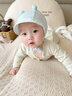 婴儿帽子夏薄款小月龄宝宝婴幼儿遮阳帽男新生儿外出防晒囟门夏季 球球-浅蓝色 大码:适用头围（40-46cm），建议6-12个月 实拍图