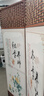 中式简易折叠可移动屏风遮挡板帘客厅隔断墙卧室现代简约办公室 单面图案送底座（加厚加粗） 1.7米高8扇一组4米宽 实拍图