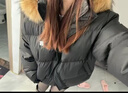 FDR旗舰店 R字毛领连帽羽绒服男女秋冬季加厚保暖面包服外套 黑色（沙色毛领升级版） [可拆卸毛领] XL 实拍图