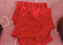 红豆内裤女大红抗菌棉氨女士内裤本命年中腰三角裤4条装 实拍图