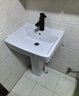 柯鲸 洗手盆方形立柱盆卫生间陶瓷洗手池台盆阳台洗脸盆面盆洗组合 A款立柱盆+下水配件 实拍图
