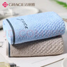 洁丽雅（Grace）毛巾纯棉 抗菌吸水洗脸巾柔软长绒棉简约面巾擦脸洁面巾2条 兰+灰 实拍图
