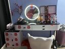 寻槐梳妆台卧室主卧新款迷你化妆桌收纳柜一体现代简约轻奢小户型 白黑120cm+智能柜+圆镜+花瓣椅 实拍图