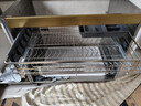 四季沐歌304不锈钢厨房拉篮橱柜抽屉式双层碗篮碗碟置物架柜内放碗架碗筷 【304不锈钢800柜体】亮银色加厚 实拍图