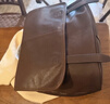 裘真【宋佳同款】植鞣羊皮信使双肩包大容量上班通勤休闲背包新款 咖啡色-小号 实拍图