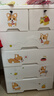 纳份爱加大加厚卡通抽屉式收纳柜婴儿童衣柜塑料储物柜玩具整理柜五斗柜 60面宽绅士柯基（加厚顶层带锁） 五层 实拍图