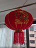 初奥大红灯笼大门挂的2026新年装饰春节元旦装饰品植绒布节庆年货led 一对80#【荐店面/阳台】+灯 48cm 实拍图