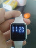 其他品牌高颜值LED手表时尚方形学生科技感超强夜光数字个性运动 白色 实拍图
