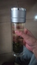 一键开盖双层玻璃杯泡茶水杯子男女办公车载便携茶水分离杯防爆 银500 实拍图