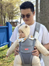 抱抱熊婴儿背带腰凳多功能抱娃神器背婴带前后两用新生儿童坐凳宝宝腰登 V30-1陨石灰【Pro旋钮+加宽软弹PU坐凳】 实拍图