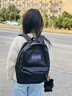 JANSPORT杰斯伯书包轻便双肩包男女旅行包简约背包电脑包学生校园 4QUT008爵士黑-侧边袋 实拍图