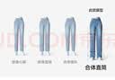 森马（Semir）牛仔裤女冬加绒做旧长裤女生保暖显腿长ins潮直筒裤103724124011 实拍图