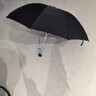 天堂 加大雨伞三折 晴雨两用商务伞经典格纹10骨大雨伞男女 黑色 实拍图