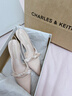 CHARLES&KEITH缎面蝴蝶结尖头高跟凉鞋女生日礼物送女友CK1-60361556 Light Pink浅粉色 39 实拍图