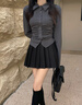 欧迪惠jk制服连衣裙女装新款2026年春季衬衫小香风百褶短裙子女衣服套装 衬衫+黑色百褶裙 M 实拍图