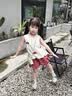 班喜迪女童夏装套装2026新款洋气儿童女孩衣服宝宝背心短裤套装夏季童装 米色 110 实拍图