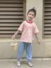 班喜迪女童短袖t恤夏季2026新款儿童半袖上衣洋气时髦宝宝衣服夏装童装 粉小猫 120 实拍图