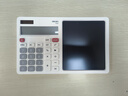 得力（deli）多功能计算器双电源桌面计算机液晶电子手写画板财务计算器办公用品商务礼物 白色TE312 实拍图