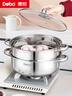 Debo德铂罗森304不锈钢汤锅双层蒸锅煲汤炖煮熬粥汤奶锅28cm  实拍图