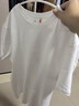 布先生春夏季短袖T恤男士纯棉小白T纯色内搭打底衫 白色 4XL(195) 实拍图