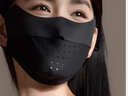 松研（Breazwell）防晒口罩女夏季防紫外线冰丝轻薄透气户外骑行遮阳全遮脸 黛黑色 实拍图