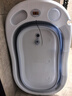十月结晶婴儿洗澡盆可折叠家用大号新生儿童用品沐浴桶宝宝浴盆孔雀蓝 实拍图