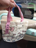 韩系卡通蝴蝶结手提包日系极简帆布包单肩上课通勤便当包 粉色KT【带飘带】27*26cm 实拍图