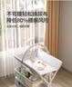 尿布台婴儿护理台可折叠可移动新生儿换尿布台婴儿床儿童宝宝 高配款-灰色-双层储物篮/玩具架/礼包/万向轮/置物篮 实拍图