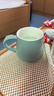 传旗马克杯大容量陶瓷杯咖啡杯带勺带盖牛奶杯早餐杯家用喝水杯子绿色 实拍图