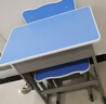晶霄儿童学习桌椅套装作业课桌子小孩书桌写字桌学校小学生家用可升降 【校园款】双柱课桌+椅 天空蓝 实拍图