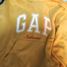 盖璞（GAP）女装春款撞色Logo宽松抓绒套头连帽衫卫衣上衣792499 黄色 S (160/84A) 亚洲尺码 实拍图