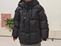 巴布豆（BOBDOG）95绒儿童羽绒服A类抗菌防风面料中小学生男童女童连帽保暖外套 黑色 【A类面料 贴身可穿】95绒 140 【约身高125-135cm 体重60斤】 实拍图