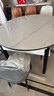 奥利克丝 亮光岩板餐桌椅组合 现代简约实木餐桌可伸缩折叠圆桌吃饭桌子 亮光雪山白-黑白框架轻奢皮椅款 1.35米 一桌六椅【12MM加厚岩板】 实拍图
