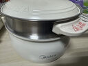 美的（Midea）电煮锅 小电锅 电蒸锅 电火锅 电热锅 分体式可拆洗 2.6L学生宿舍多功能锅 泡面锅 XZC2061 配蒸笼 实拍图