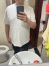 重磅纯棉短袖t恤男高档纯色印花休闲基础款内搭半袖打底衫 浅灰 4XL  185-200斤 实拍图