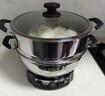 半球（PESKOE） 多功能锅多用途锅电炒锅电蒸锅电煮锅加厚食品级不锈钢电炖锅电火锅炒菜锅大功率 3L 30cm带蒸笼（304不锈钢） 实拍图