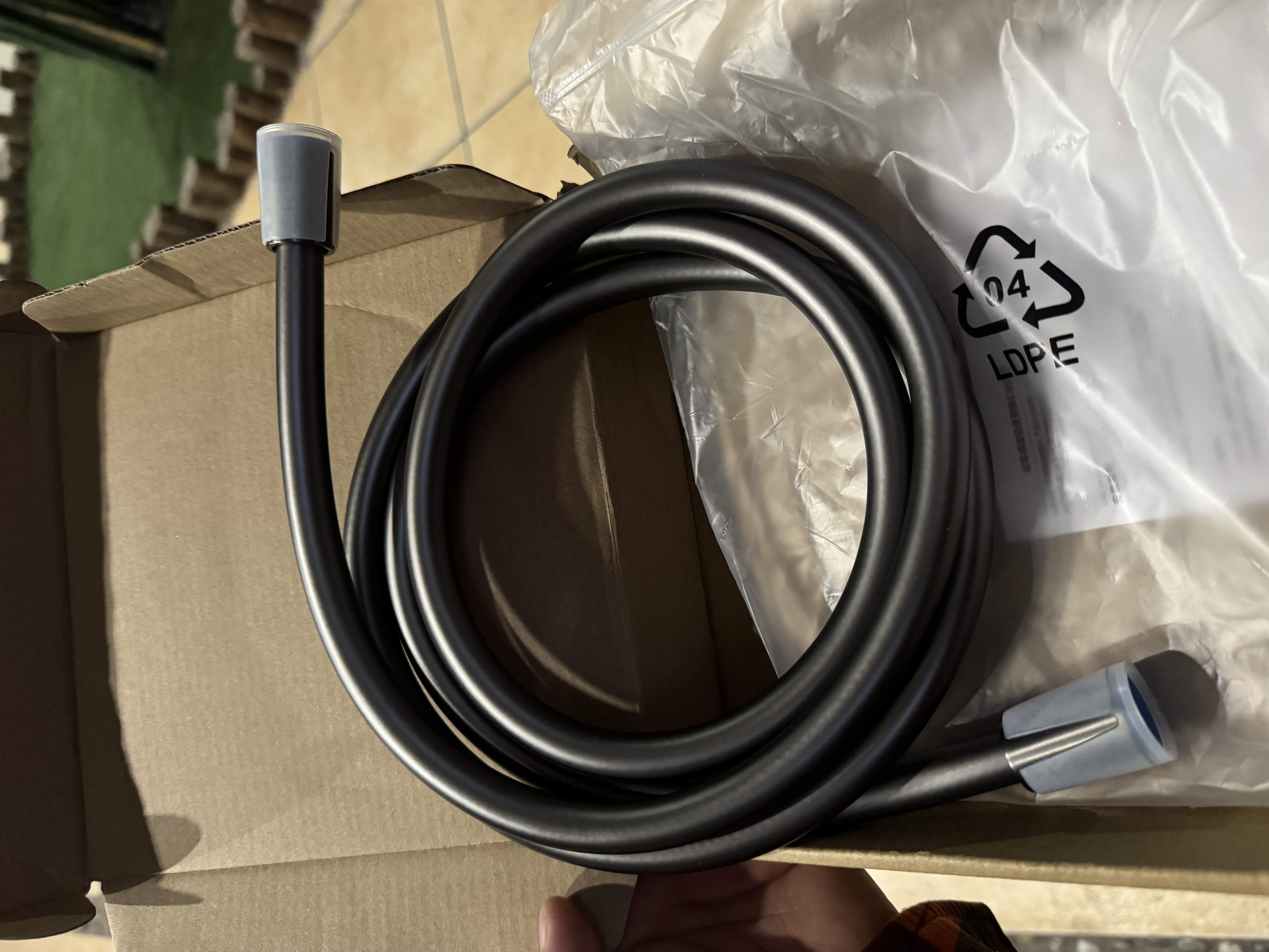 东鹏（DONGPENG）花洒软管PVC防缠绕双头万向加厚淋浴软管枪灰2米免费上门退换 实拍图