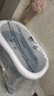 世纪宝贝（babyhood）儿童泡澡桶 婴儿洗澡盆游泳桶加大号折叠浴桶0-15岁赠浴凳 319蓝 实拍图