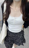 妙奕嘉半身裙女碎花短裙新款百褶裙学院风a字裙小个子显瘦裙子蛋糕裙 碎花短裙【黑色】 L 【建议 105-115斤】 实拍图