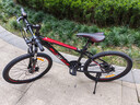 邦德·富士达 自行车男女成人24级变速山地车碟刹减震前叉青少年儿童越野单车 【24寸 钢架】 黑红色 实拍图