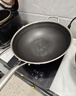 赫巴兹（HZIB）德国不粘锅316不锈钢炒锅炒菜锅具少油烟平底炒锅电磁炉燃气通用 双面屏+玻璃盖内径32外径 34cm 实拍图