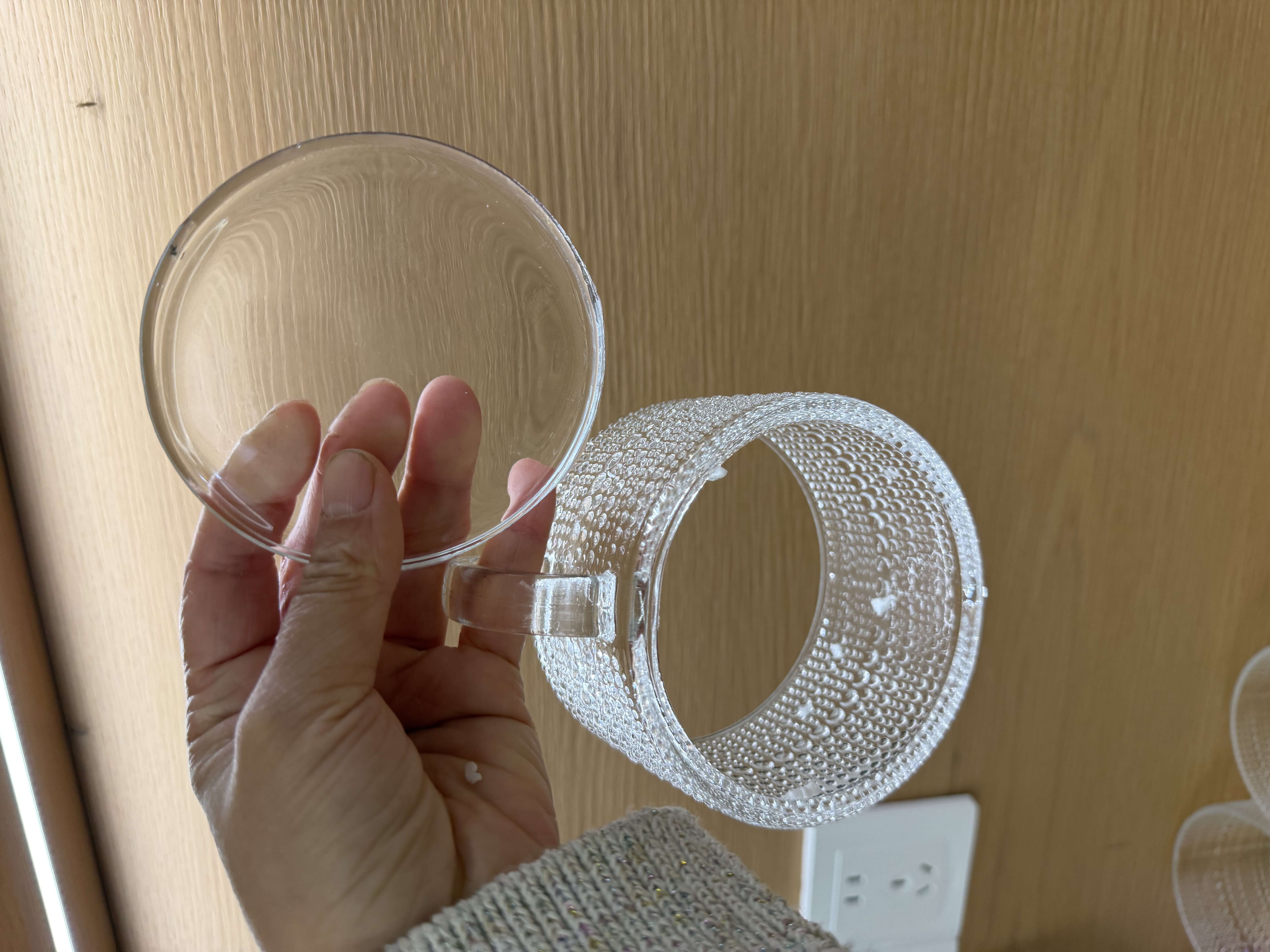 复古浮雕燕麦早餐玻璃杯大容量麦片牛奶咖啡把杯网红早餐杯 珠点燕麦杯 400ml 2只 实拍图