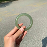 印象眸 【优选级】和田玉手镯浅青玉镯子送女友送妈妈内径57-58mm 实拍图