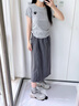 浪莎山本工装裙裤女夏季新款高腰A字半身裙裤慵懒休闲凉感冰丝阔腿裤 理性薄暮灰【清冷高级】 L 【推荐120-140斤】 实拍图